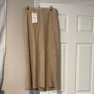 NWT Suede Zara Slip Skirt M